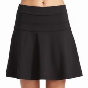 Athleta Size 4 NWT Heathered Black Ponte Twill Fit and Flare Skirt